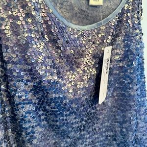 Chico’s Size 3 Sequined Tank - Blue